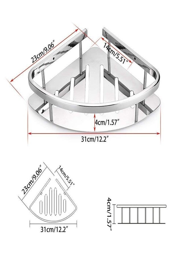FOLX FBA71 304 Stainless Steel Wall Monted Bathroom Shelf Organizer/Shelf for Bathroom/Kitchen Shelves/Wall - Chrome (1, Corner Shelf) - Image 3